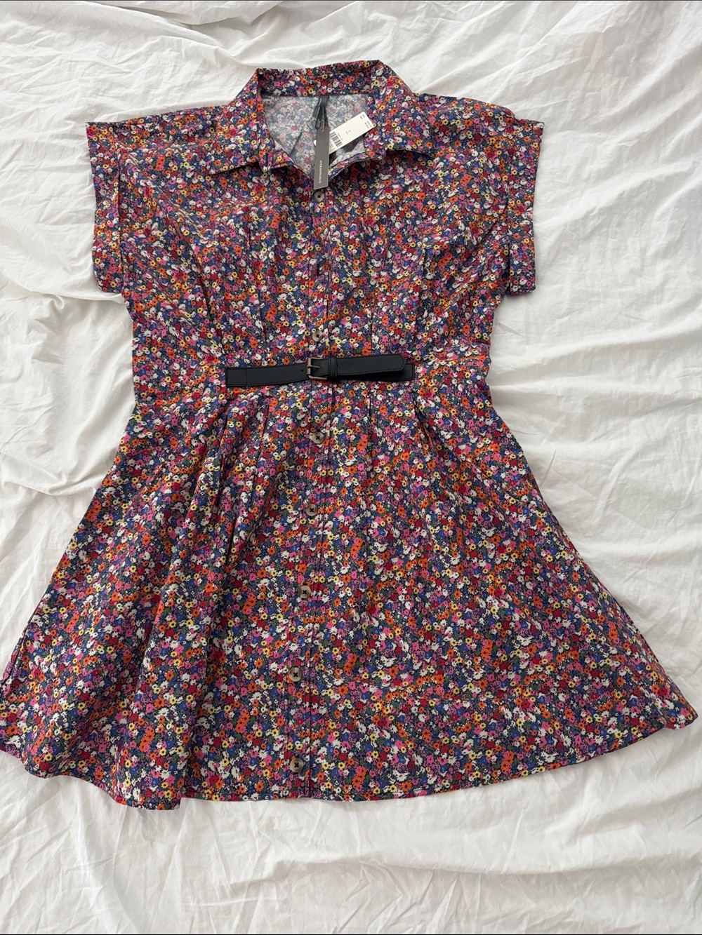 NWT Anthropologie Faye Floral Shirt Dress with Belt